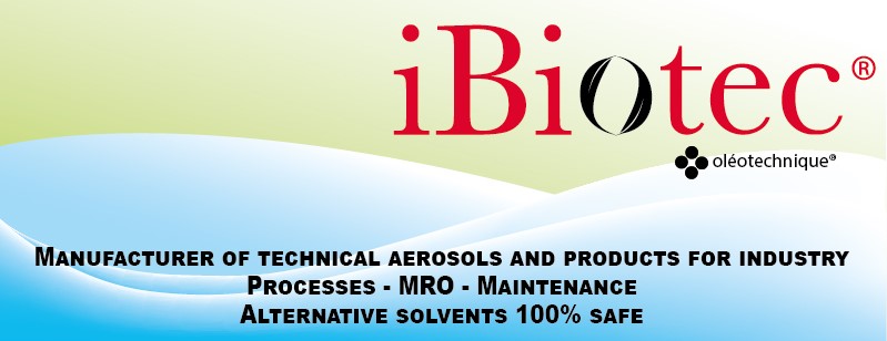 iBiotec, solvent,  degreasers, galvanising agents, technical greases, Lubricating oils, Machining lubricants, Food-grade lubricants and degreasers, Products for the plastics industry, Products for mouldmakers, Anti-corrosion products, Release agents, aerosol, Penetrating fluids, Detergents, Leak detection, Gas testing, SOLVENTS